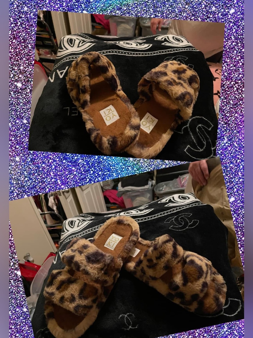Leopard Printr Faux Fur Slide Slippers